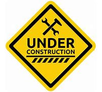 Image of a yellow diamond shaped under construction sign