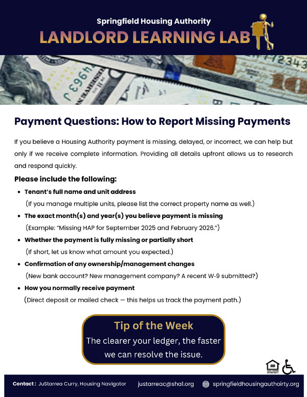 How to Report Missing Payments Flyer